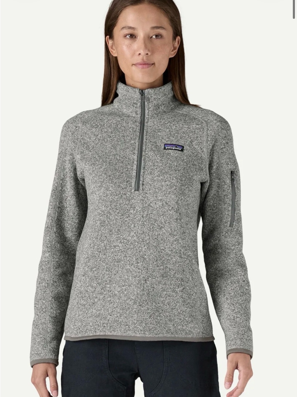 Patagonia Women's Better Sweater 1/4 Zip Fleece Pullover Size Large EUC GRAY